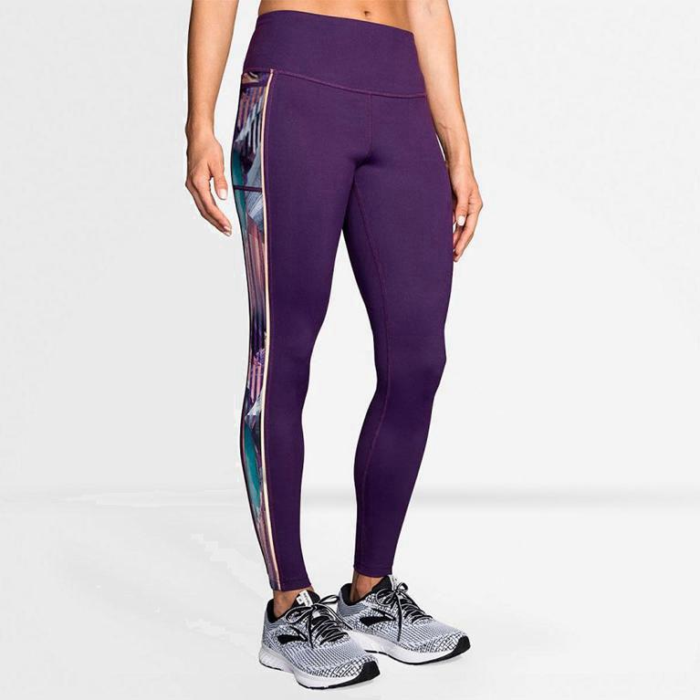 Brooks Greenlight NZ - Women's Running Leggings - Purple (54069-PWDM)